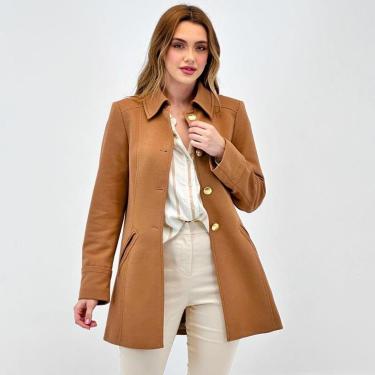 Imagem de Casaco Malise 7/8 em Tecido Feminino-Feminino