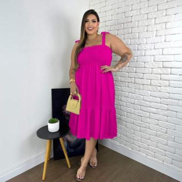 Imagem de Vestido De Alcinha Fresquinho Leve Para Gestante - Donna Lu, GG, Pink