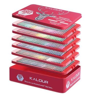 Imagem de Conjunto de Lápis de Cor Wokex - 180 Cores, Mina de 3,8mm - Cores Vibr