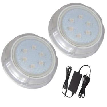 Imagem de Kit 2 Refletor Piscina Hiper LED 9W Branco Policarbonato - Brustec