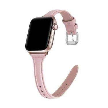 Imagem de Pulseira Couro Slim Compatível com Apple Watch - Baú do Viking, Rosa-P