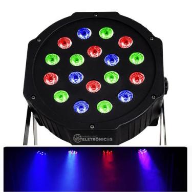Imagem de Canhão Refletor RGB Jogo De Luz 18 LED Strobo Iluminação para festa Pr