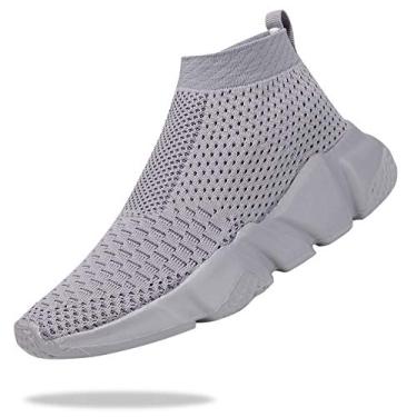Imagem de Tênis de corrida esportivo unissex, respirável, leve, para meninos e meninas da Santiro (criança pequena/criança grande), High Tops-grey, 6.5 Big Kid