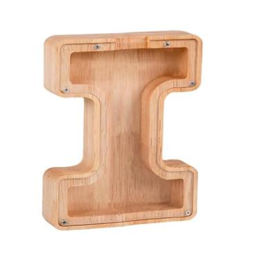 Imagem de Caixa de madeira para guardar moedas, caixa de dinheiro, cofrinho para crianças, decoração de casa - I