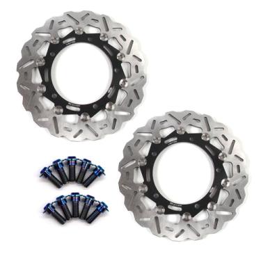 Imagem de Discos de freio dianteiros flutuantes com parafusos de montagem para Kawasaki Z900 2017-2022 ABS inclui, Z900RS 2018-2022 CAFE', acessórios de substituição de motocicleta pretos