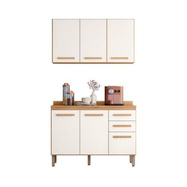 Imagem de Conjunto para Cozinha Amore com Balcão e Armario Aereo 3 Portas - Mega