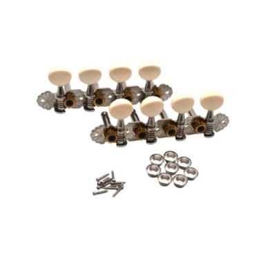 Imagem de Dynwave Mandolin Tuning Keys Mandolin Tuner 4L 4R Fácil de instalar acessórios de instrumentos leves para banjo 8 Strings bandolim, Prata