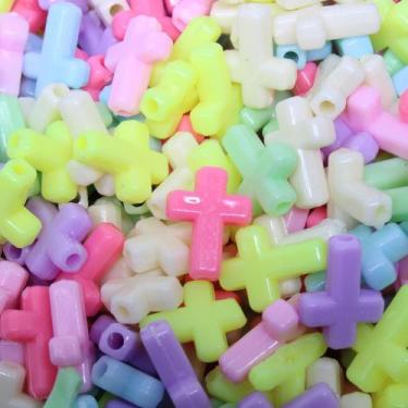 Imagem de Entremeio Cruz Infantil 12X16mm Em Plastico Com 500Gr - LADEIRA BIJUTE