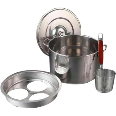 Imagem de Panela de cozinha, panela multifuncional de aço inoxidável, conjunto de panela de macarrão com cesta de coador - Cozinhe, cozinhe no vapor e escorra sem esforço - Perfeito para massas, vegetais e