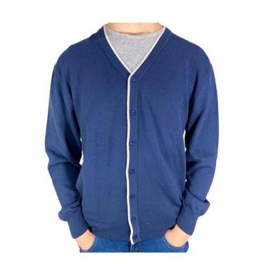 Imagem de Blusa Tricô Masculina Carlan, P, Azul escuro