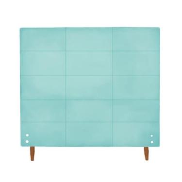 Imagem de Cabeceira Raissa 1,58 Cm Para Cama Box Suede Azul Turquesa - Maitê Mod