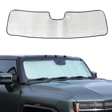 Imagem de Para Hummer EV Acessórios Para-brisa Sombra Solar Isolamento Térmico Frontal Protetor Solar Folha Refletiva Isolamento Folha de Alumínio Bloqueia Raios UV e Mantém Fresco para Caminhão Hummer EV SUV