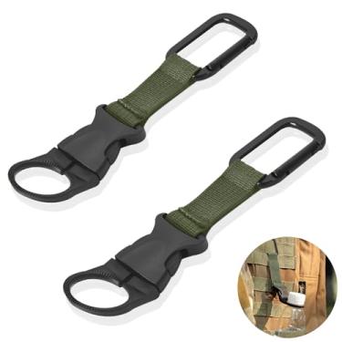 Imagem de ZXZone 2 peças, clipe de fivela para pendurar, fivela portátil, suporte para garrafa de água, chaveiro, clipe de garrafa de água mineral, para cinto de mochila, correia de nylon para acampamento