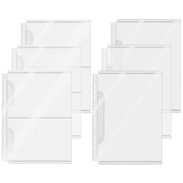 Imagem de Mogoostry Protetores de lençol A4 com 21 furos para fichário com abas laterais, folhas soltas, pasta, sacos de arquivamento de documentos