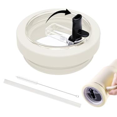 Imagem de Tampa de substituição para copo Stanley de 30/567.0 g com canudo de silicone macio, à prova de vazamento, tampa à prova de derramamento para copo Stanley, capa flip de substituição compatível com copo