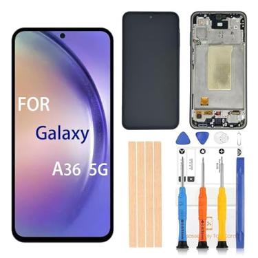 Imagem de Pishzeo Digitalizador LCD Amoled original de 6,7 polegadas para Samsung Galaxy A36 5G SM-A366U1, A366E, A366B/DS Touch Display, conjunto de digitalizador Full HD (com moldura preta versão dos EUA)