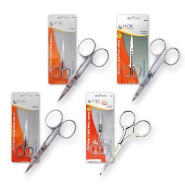 Imagem de Kit 3 Tesouras para Unhas Retas + Tesoura Curva NYBC - NYBC Beauty