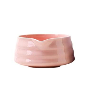 Imagem de ＫＬＫＣＭＳ Ceramic Matcha Tea Bowl Mistura de tigela Teaware para mexer matcha Matcha artesanal de porcelana Bowl para amantes Friends Party Home Home, Rosa