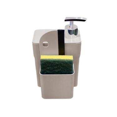 Imagem de Kit dispenser organizador de pia 3 em 1 creme Micromax