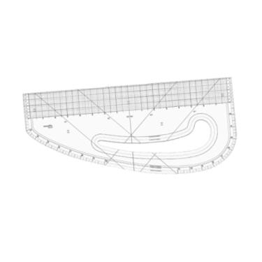Imagem de rockible Régua de costura Modelo de padrão de régua de costura de polegada transparente, tornando o governante versátil portátil curva francesa régua de, 40.64 Cm