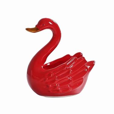 Imagem de Cinzeiro para mulheres fumadoras cinzeiros de mesa redondos de cerâmica criativa moda moderna para mesa de escritório em casa ornamentos (Red, B)