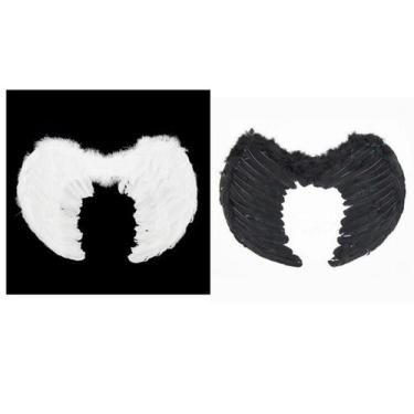 Imagem de Asa de Anjo Infantil 45x35cm Branco ou Preto Fantasia Festas - CM Pres