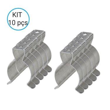 Imagem de Kit 10 abraçadeira aço metálica lâmpada fluorescente led t8 - Lumibras