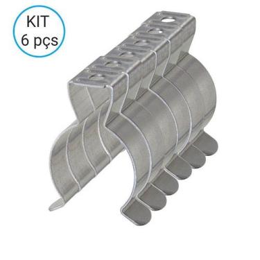 Imagem de Kit 6 abraçadeira aço metálica lâmpada fluorescente led t8 - Lumibras