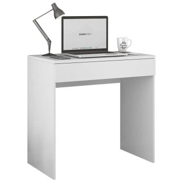 Imagem de Mesa Escrivaninha Estudo Loft Minimalista BP 100% MDF 80cm com 01 Gaveta Branco - Abmaza