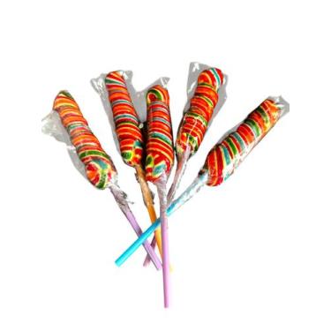 Imagem de 10un Pirulito Enroladinho Caracol Psicodélico colorido 9cm - Genérica