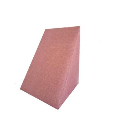 Imagem de Travesseiro Ortopédico Cunha de Encosto Anti-Refluxo Repouso Leitura Pós Cirúrgico Triangular Com Capa(Rose)