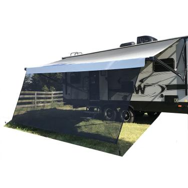 Imagem de Tentproinc Rv Toldo Sun Sombra 8' X 19' 3'' Preto Tela de Malha Pára-Sol Bloqueador Uv Kits Completos Motorhome Acampamento Reboque Dossel Lona Abrigo -