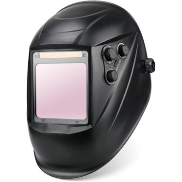 Imagem de Máscara De Soldagem De Visualização Grande Classe óptica Superior 1112 Full Shade 4-13 Capacete De Soldagem Capacete De Trabalho Doméstico Com 4 Sensores De Arco Para Máquin, Black