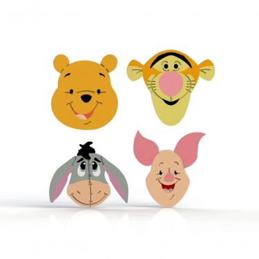 Imagem de Cortador Kit Ursinho Pooh - 4 Modelos Modulares Tamanho 6 Cm