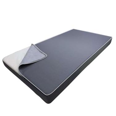 Imagem de Capa de colchão de solteiro para varanda ao ar livre Olefin, capa de almofada de sofá-cama solteiro com zíper, apenas capa (cinza escuro, 201 x 90 x 15 cm)