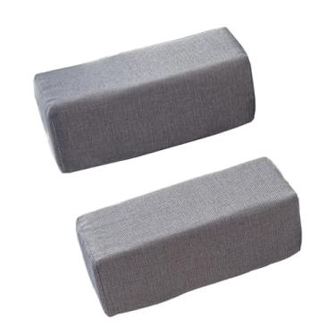 Imagem de Xgdsnly 2 Peças Almofadas para Apoio de Braço de Cadeira de Escritório, Almofadas para Apoio de Braço de Cadeira Gamer, Universal, Antiderrapante, Respirável, Cinza Claro, Tamanho real