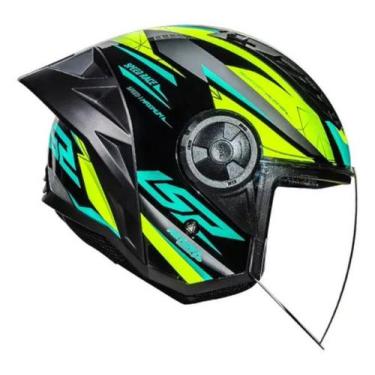 Imagem de Capacete LS2 Aberto Airflow 2 Draze Preto Amarelo e Verde Masculino e 