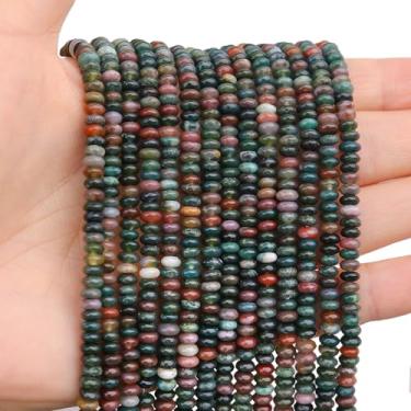 Imagem de BONNY BOXX 150 Peças De Contas Ágata Indiana Natural 2*4 Mm, Pedra Disco Ábaco, Espaçador Solto, Pedras Preciosas Para Pulseiras, Colares E Joias Faça Você Mesmo