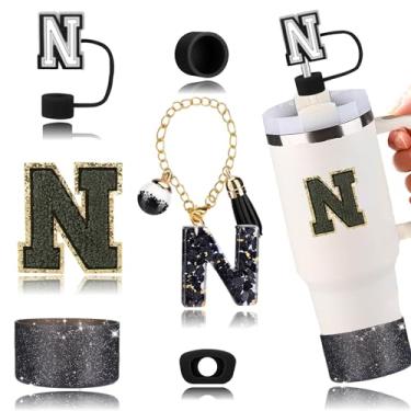 Imagem de Conjunto de acessórios para copos Stanley, incluindo 2 peças de capa de canudo de 1 cm, 1 conjunto de 3 tampas de silicone à prova de derramamento, 1 pingente de alça de flor fofo, 1 bota de silicone