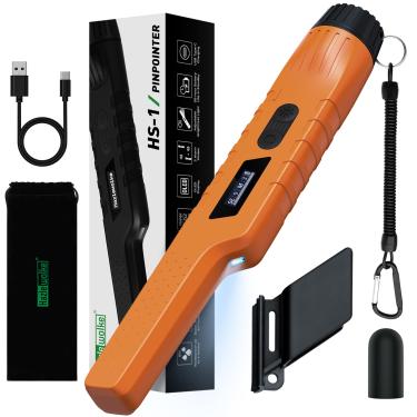 Imagem de Detector de metal recarregável Pinpointer para adultos e crianças, varinha de detector de metal portátil totalmente à prova d'água com eliminação de interferência de uma tecla, acessórios para