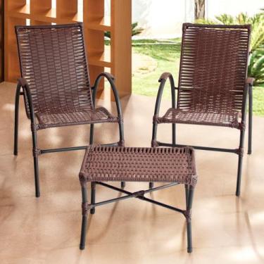 Imagem de Conjunto de Mesa de Centro e 2 Cadeiras Ônix para Área Externa - Acess