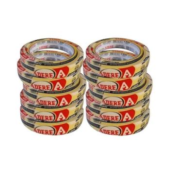 Imagem de Kit 10 Fita Crepe Automotiva A128RA Amarela 24MM X 40M Adere