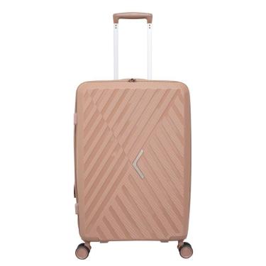 Imagem de Mala De Viagem Grande Polipropileno Expansível Yins 21206 Cadeado Tsa Rodas Duplas Giro 360 Rose Rosa G