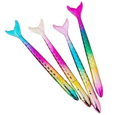 Imagem de kit 4 canetas ponta fina 0.5mm em gel esferografica preta luxo para es