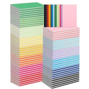 Imagem de Pacote com 150 mini cadernos coloridos forrados, volumosos, cadernos pequenos, 9 x 13 cm, 30 folhas/60 páginas, mini cadernos para crianças, viajantes, estudantes, material escolar (forrado - pacote