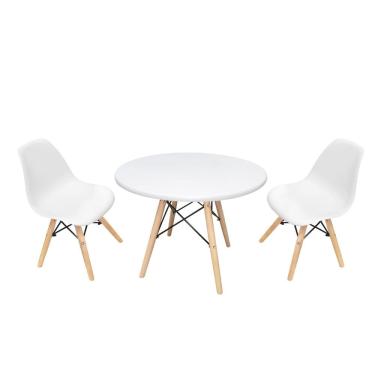 Imagem de Conjunto Mesa Infantil Eiffell com 2 Cadeiras Eiffel Infantil - Branco