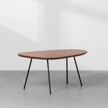 Imagem de Mesa de Centro Beli Orgânica Amêndoa e Preto - 35x56x83cm