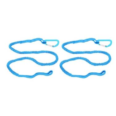 Imagem de Kayak Paddle Leash Stretchable Strap Lanyard Rope Essential Kayak Acessório para remar Canoagem Pesca Durable Lightweight Poliéster Elastic Band liga de alumínio Mosquetão 2pcs 3 (Azul)