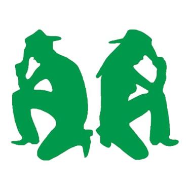 Imagem de Adesivo Decorativo Casal Cowboy e Cowgirl para carro caminhão caminhonete moto parede Country Chapéu rodeio vaquejada (VERDE, 10x7,8cm)