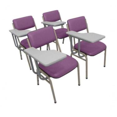 Imagem de Kit Com 4 Cadeiras Para Auditórios Linha Hotel Smart Roxo - DESIGN OFF